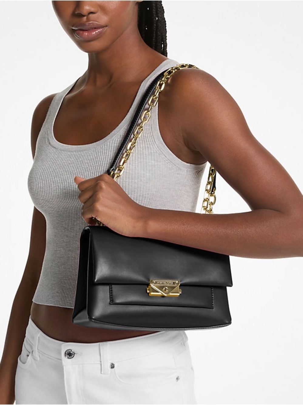 NWT Michael Kors Cece Medium Shoulder Bag in Black - Picture 2 of 12